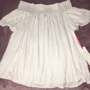 Ruffles white blouse-like t-shirt
